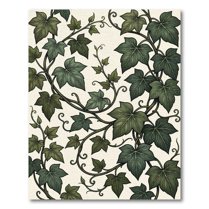 Lush Green Ivy Leaf Botanical Vine Rug