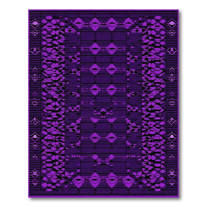 Deep Purple Abstract Geometric Medallions Rug