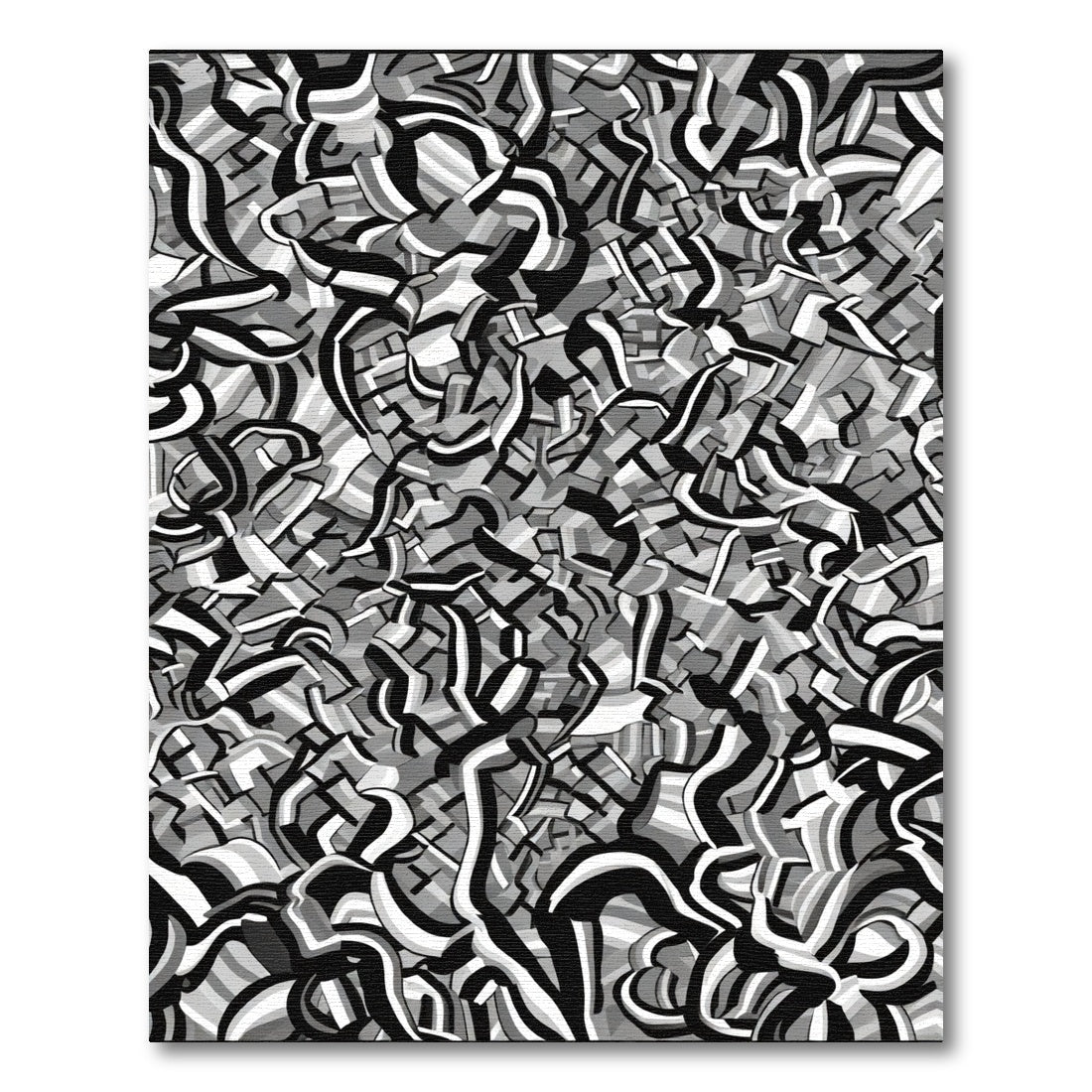 Monochromatic Abstract Jumble Rug