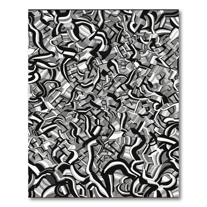 Monochromatic Abstract Jumble Rug