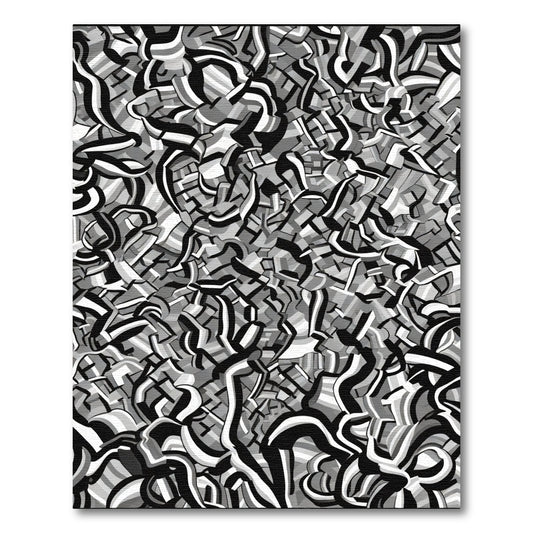 Monochromatic Abstract Jumble Rug