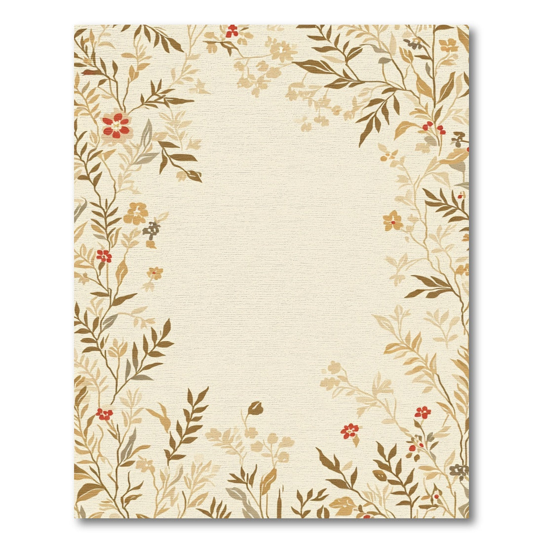 Earthy Tone Floral Vine Accent Rug