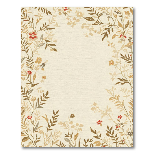 Earthy Tone Floral Vine Accent Rug