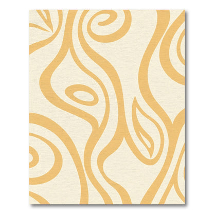 Marigold Swirl Botanical Leaf Rug