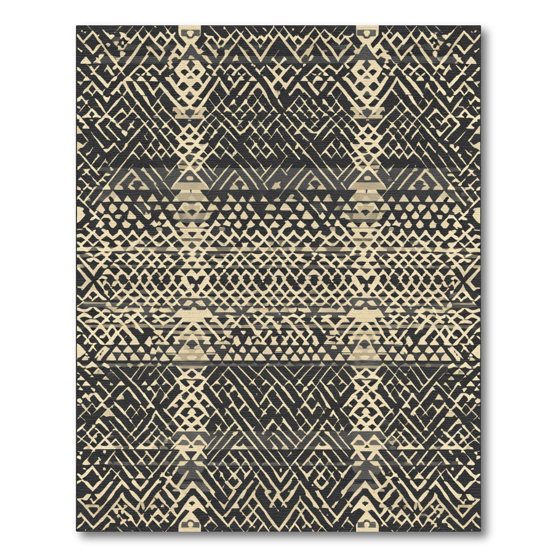 Rustic Geometric Tribal Stripe Rug