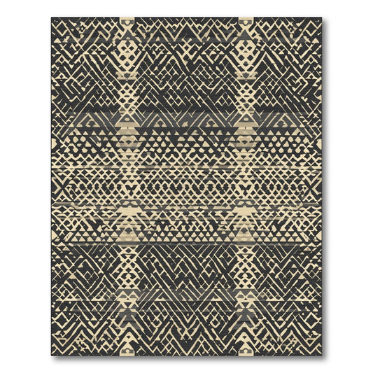 Rustic Geometric Tribal Stripe Rug