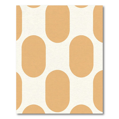 Caramel White Oval Overlay Rug