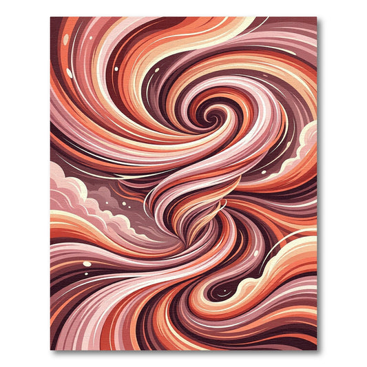 Crimson Pink Swirl Flow Rug