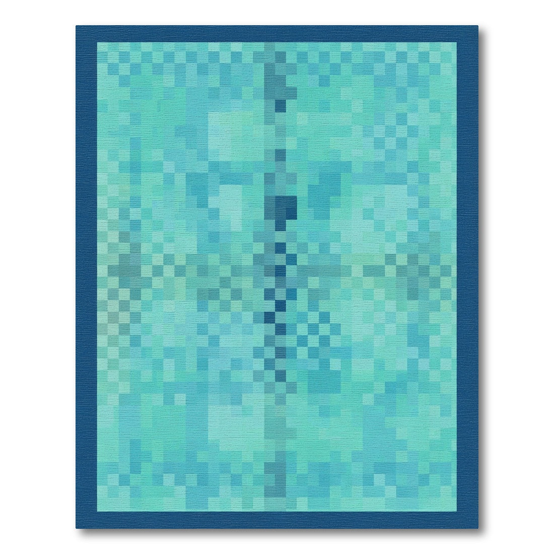 Aqua Blue Pixelated Butterfly Rug