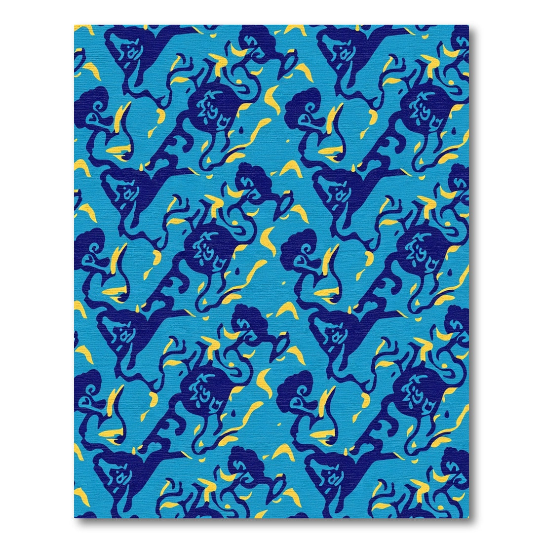 Abstract Blue Yellow Swirls Rug
