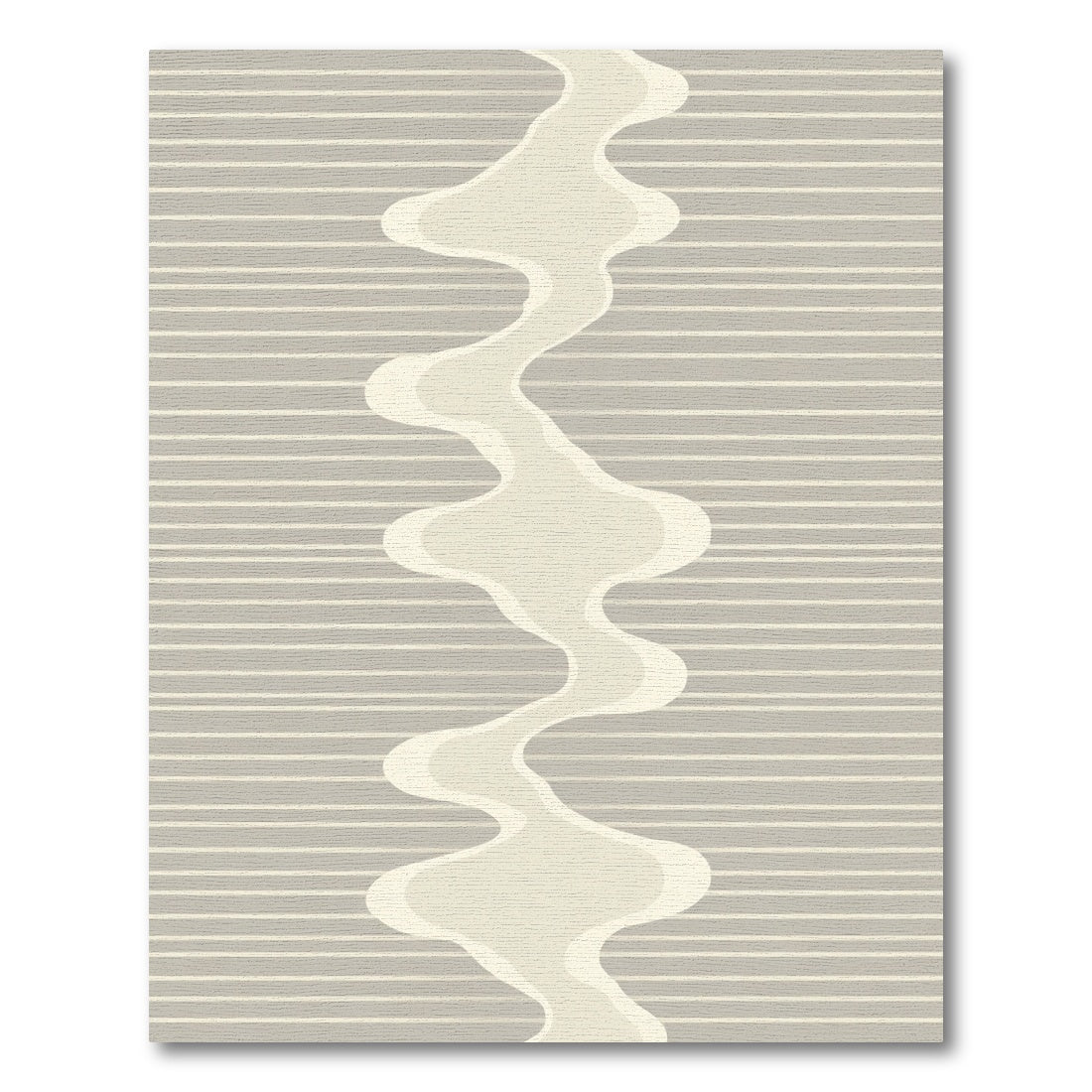Neutral Cream Wavy Stripe Rug