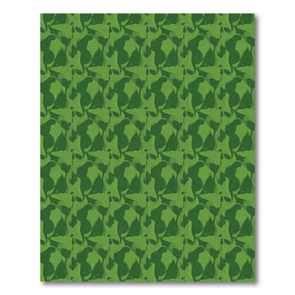 Forest Green Leafy Camouflage Rug