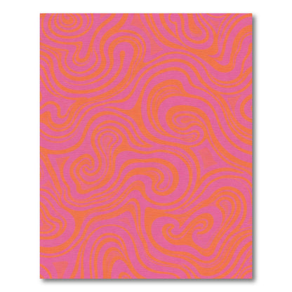 Retro Pink Orange Swirl Rug
