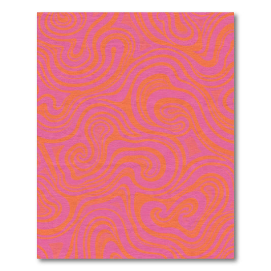 Retro Pink Orange Swirl Rug