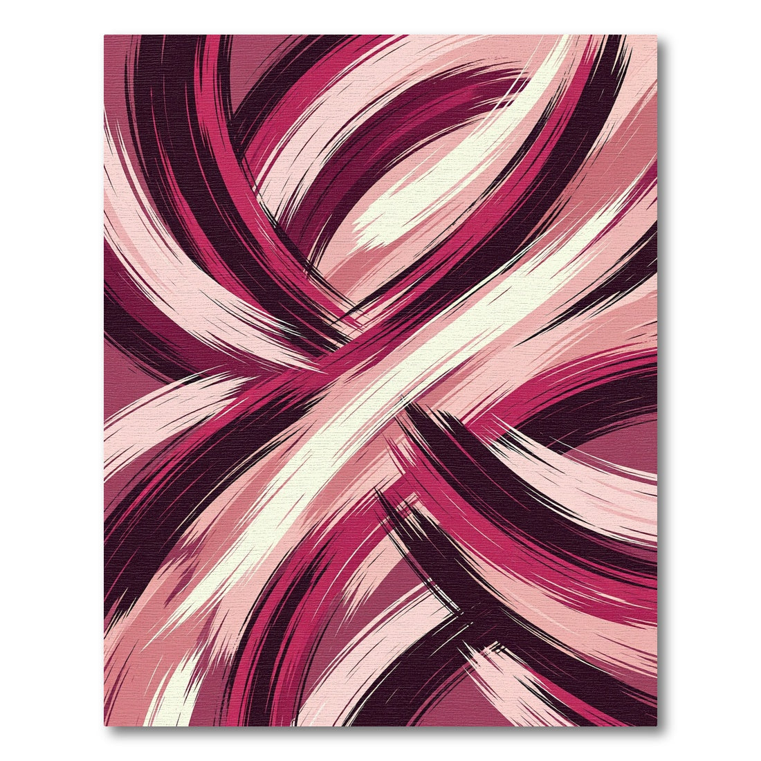 Abstract Crimson Rose Swirl Movement Rug