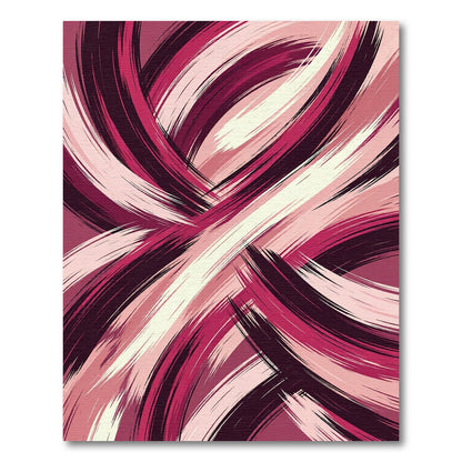 Abstract Crimson Rose Swirl Movement Rug