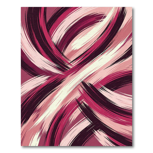 Abstract Crimson Rose Swirl Movement Rug