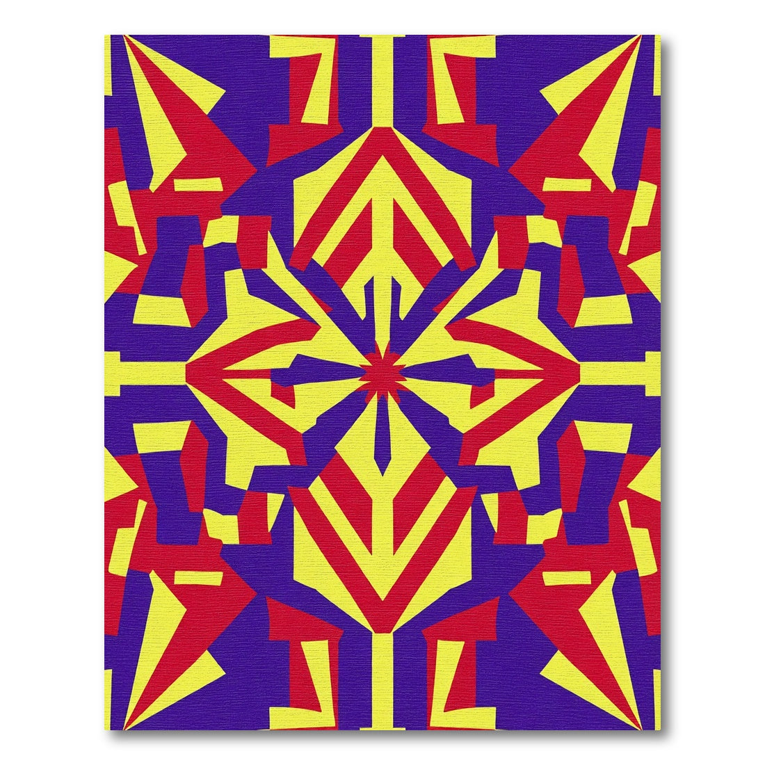 Bold Geometric Starburst Color Collage Rug