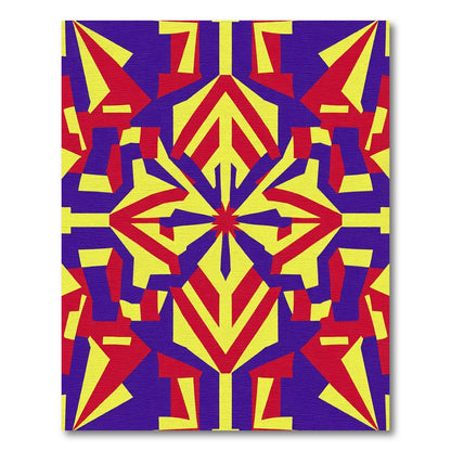 Bold Geometric Starburst Color Collage Rug