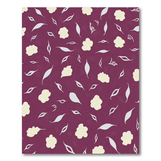 Cream Clouds Plum Background Rug
