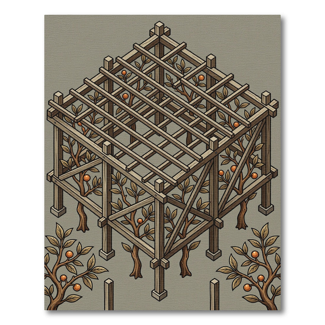 Wooden Pergola Orange Grove Accents Rug