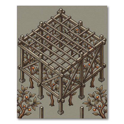 Wooden Pergola Orange Grove Accents Rug