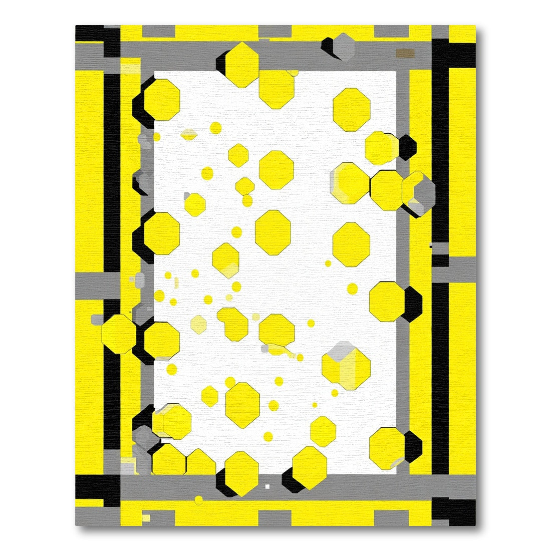 Geometric Yellow Octagon Scatter Rug