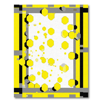 Geometric Yellow Octagon Scatter Rug
