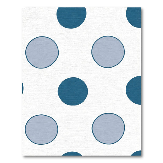 Deep Blue And Gray Polka Dot Overlay Rug