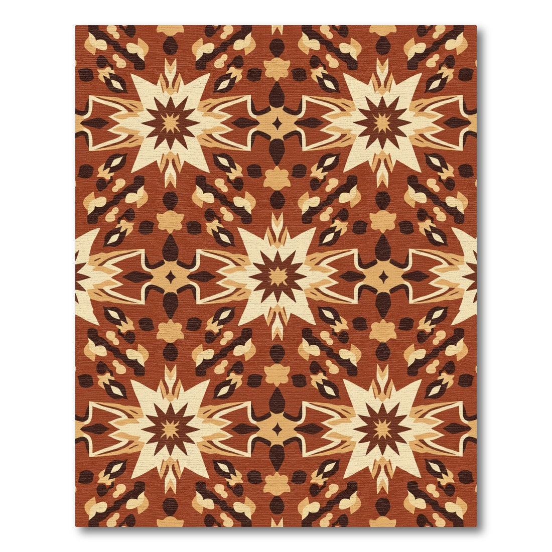 Earthy Geometric Starburst Medallion Rug