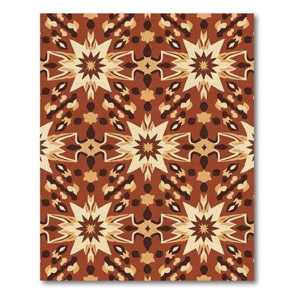 Earthy Geometric Starburst Medallion Rug