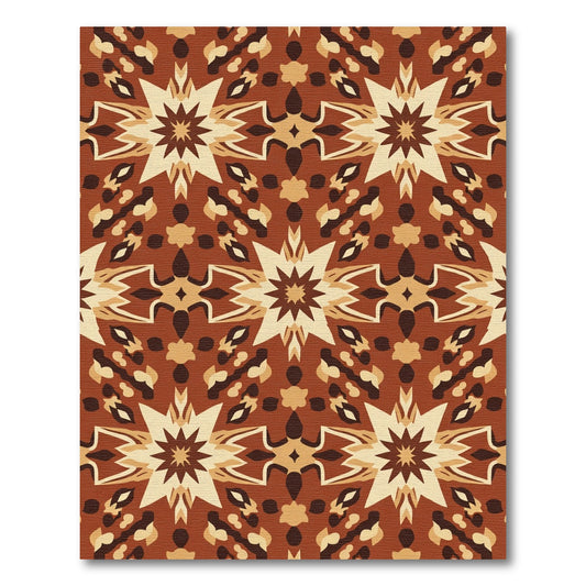 Earthy Geometric Starburst Medallion Rug