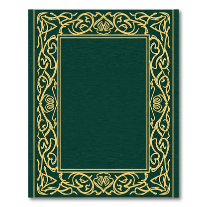 Rich Gold Emerald Leafy Border Rug