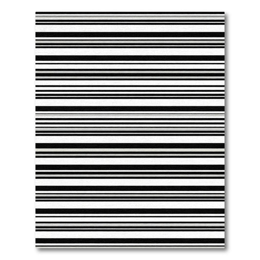 Bold Black White Linear Stripe Rug