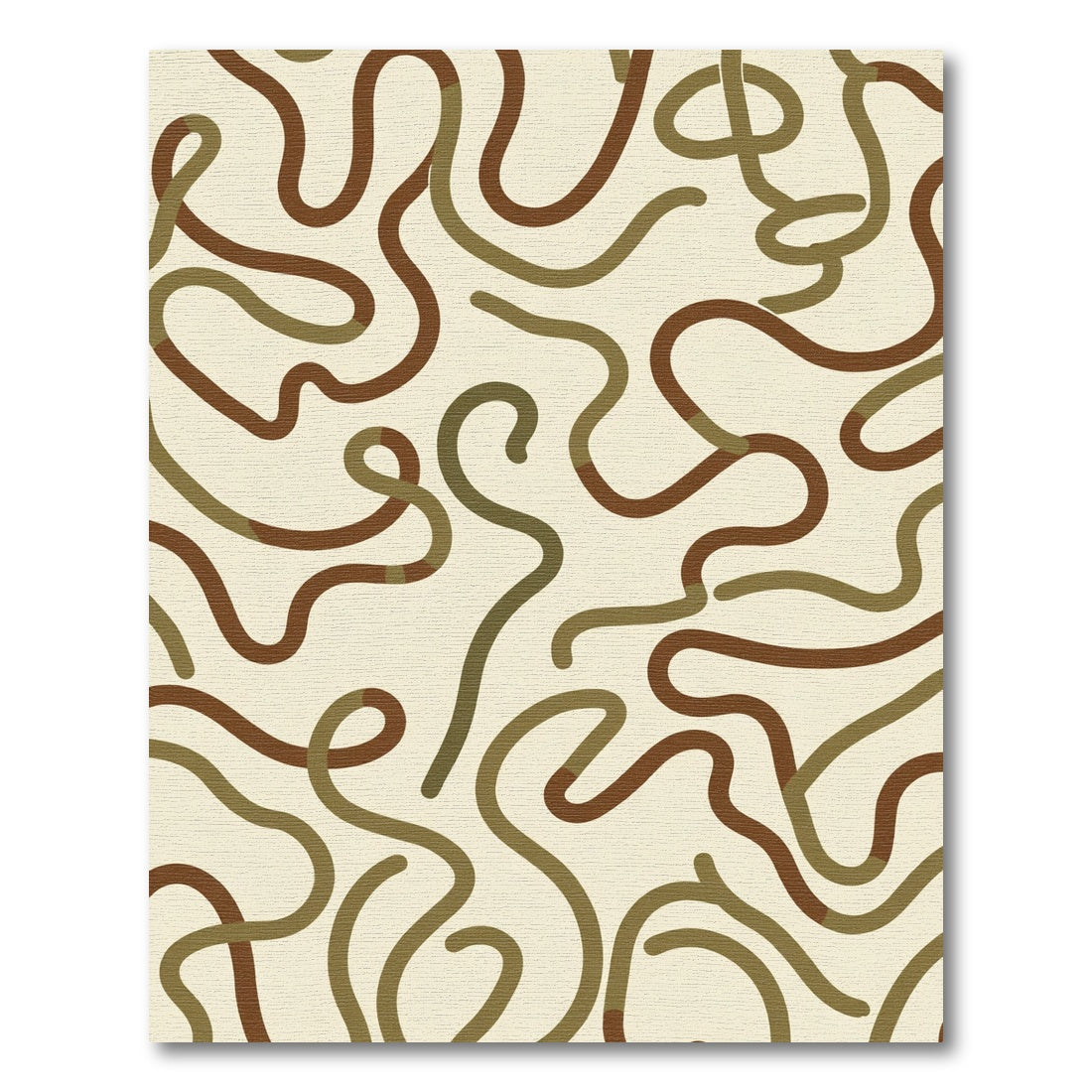 Earthy Abstract Organic Lines Rug