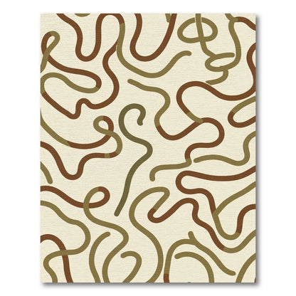Earthy Abstract Organic Lines Rug