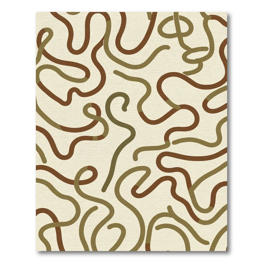 Earthy Abstract Organic Lines Rug