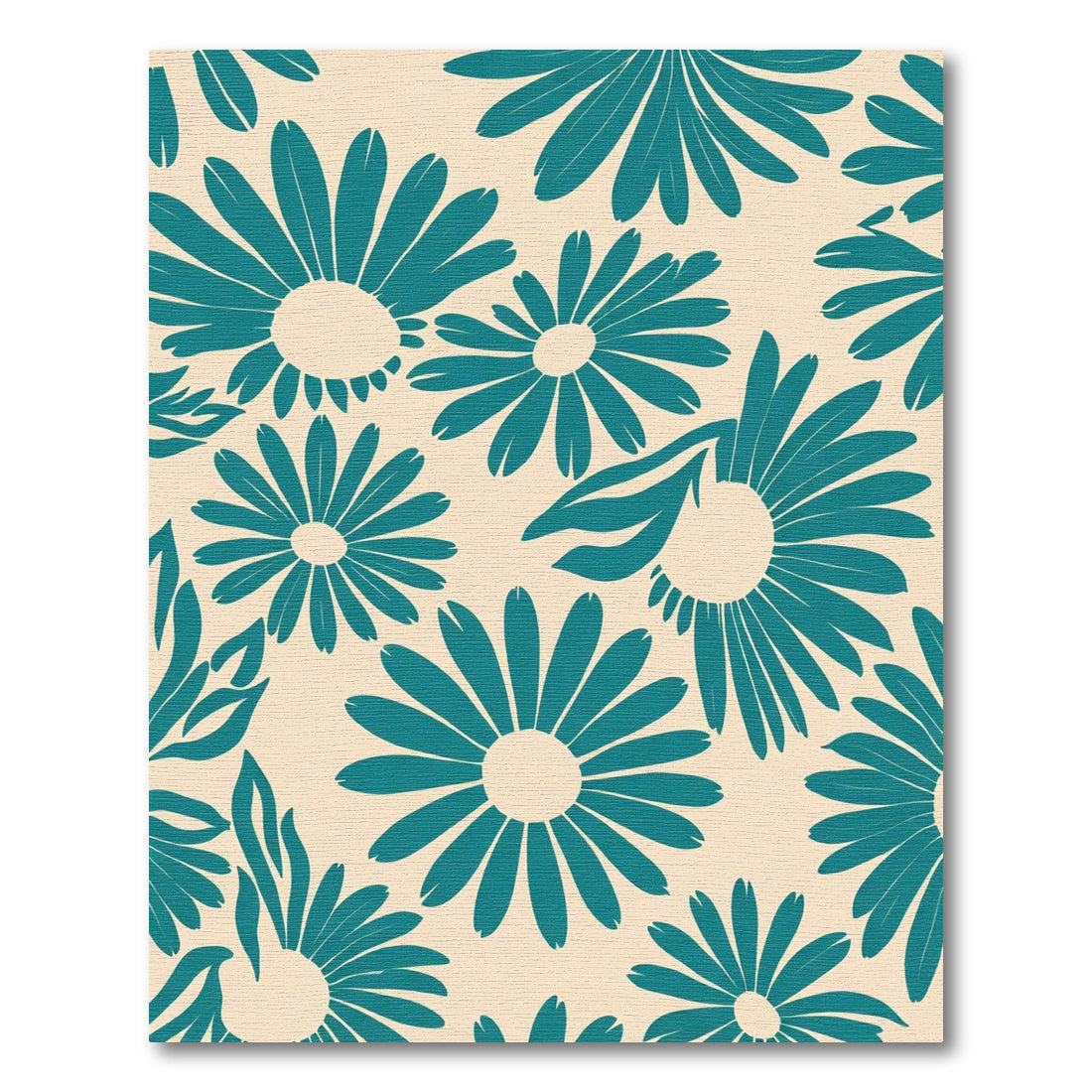 Teal Bold Daisy Bloom Rug
