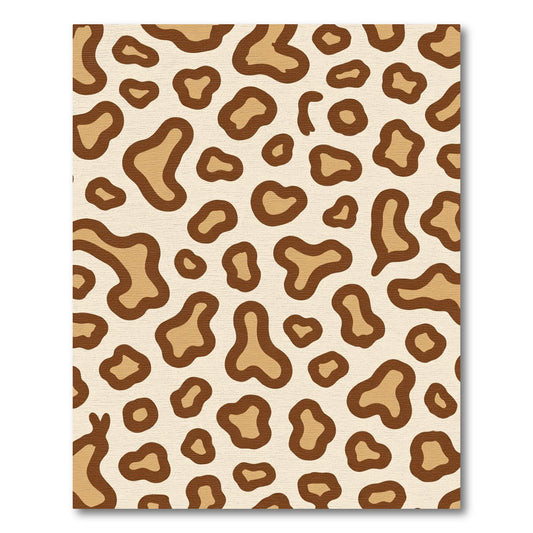 Cream Brown Animal Spots Rug