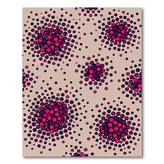 Pop Art Pink Crimson Circles Rug