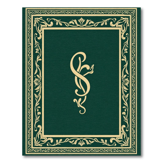 Ornate Emerald Golden Floral Frame Rug