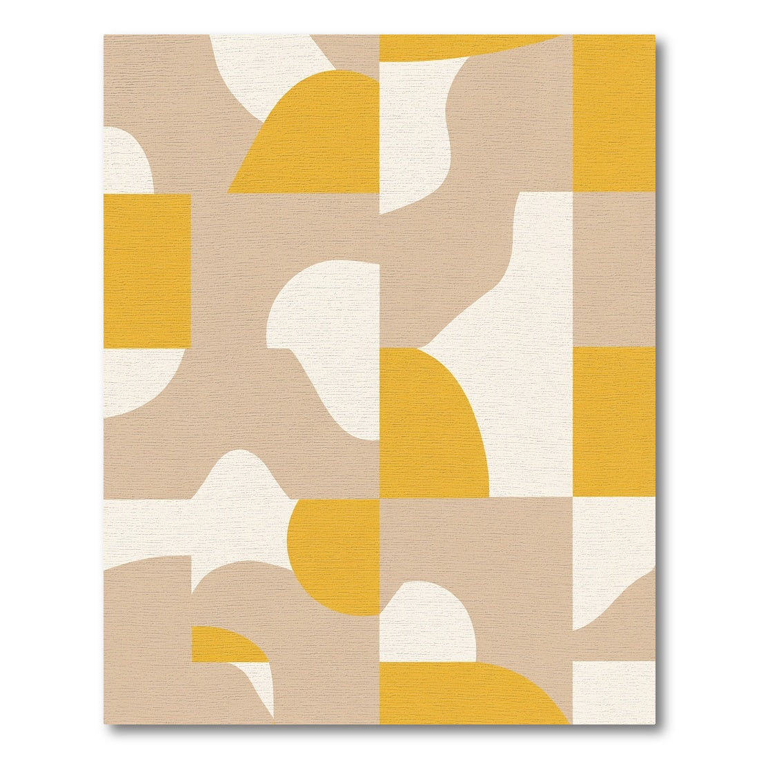 Eclectic Ochre Cream Organic Shapes Rug