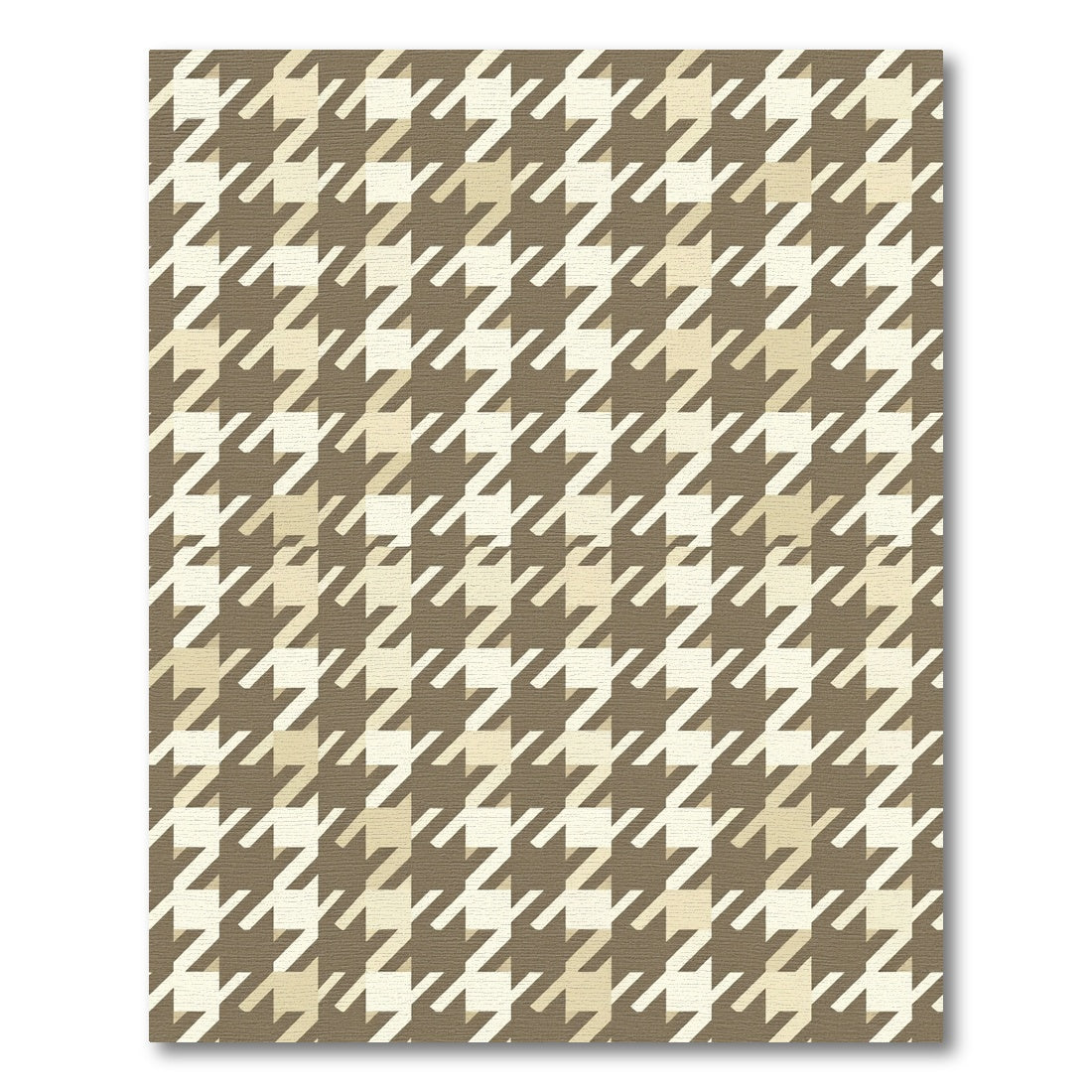 Neutral Houndstooth Geometric Earthy Tone Rug