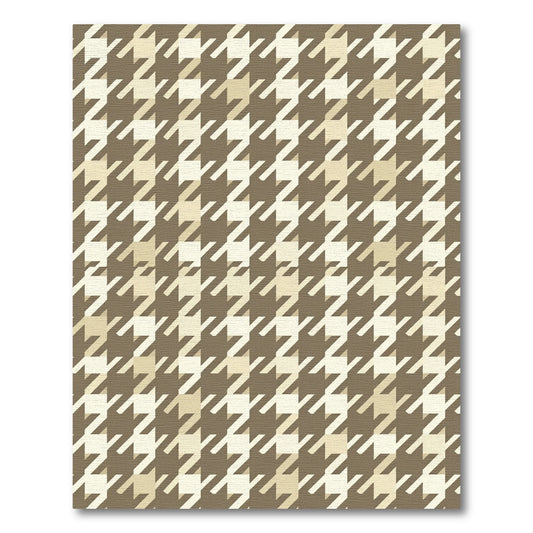 Neutral Houndstooth Geometric Earthy Tone Rug