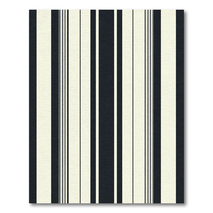 Deep Indigo Cream Vertical Stripes Rug