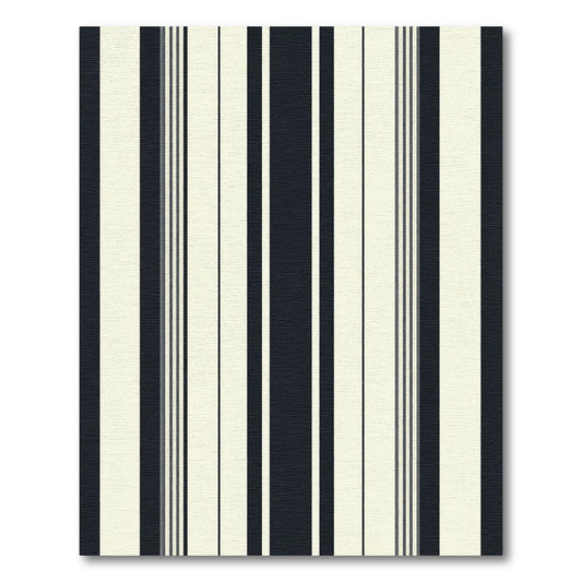 Deep Indigo Cream Vertical Stripes Rug