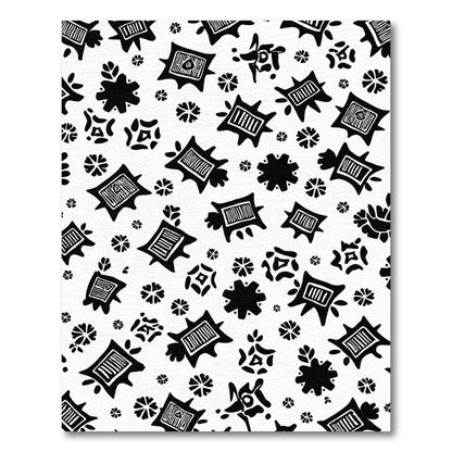 Tribal Starburst Black White Scatter Rug