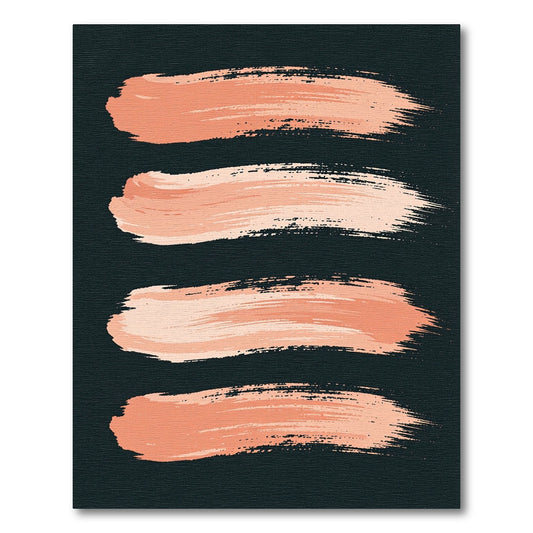 Coral Brush Strokes Abstract Rug
