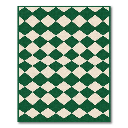 Emerald Green Ivory Harlequin Rug