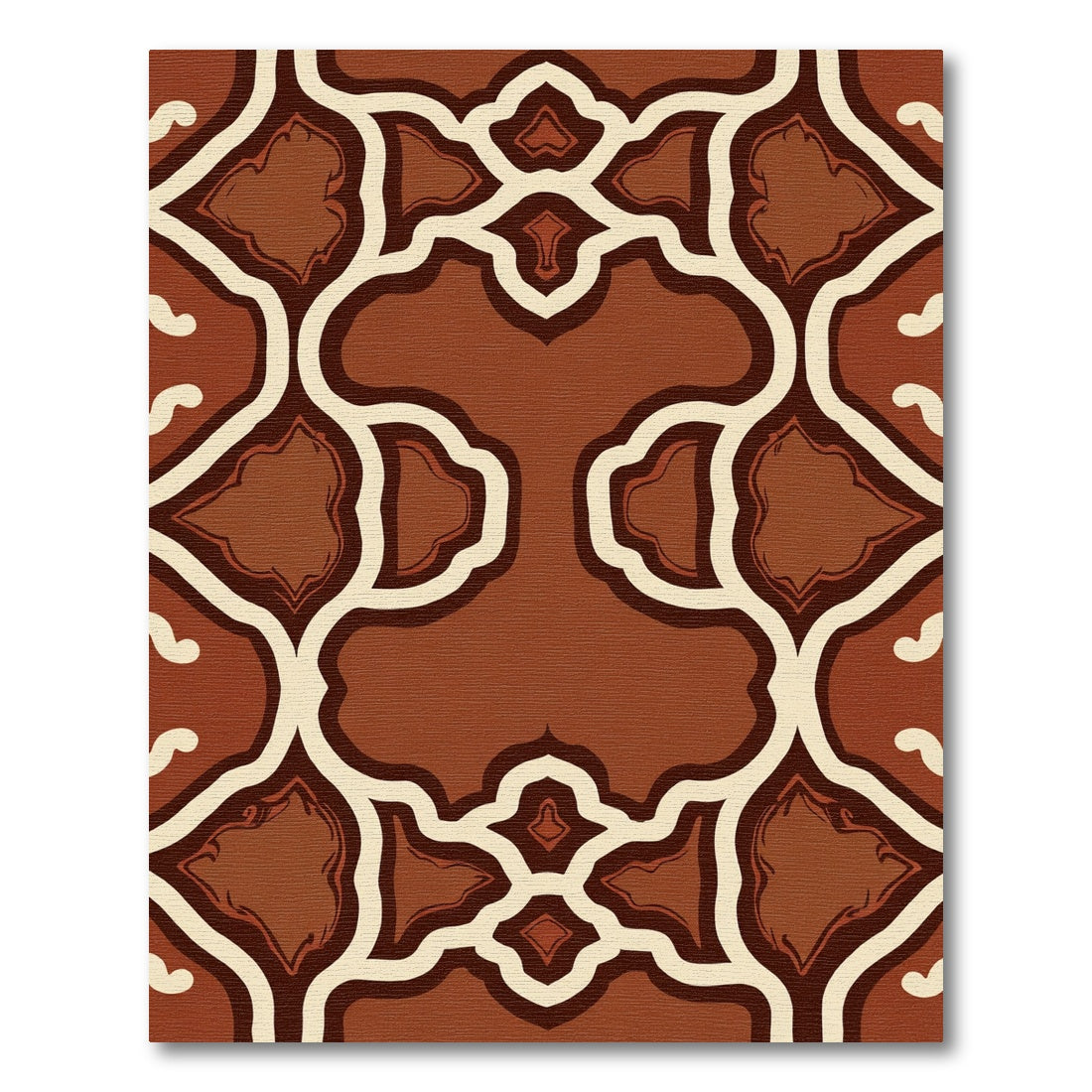 Earthy Geometric Medallion Tones Rug